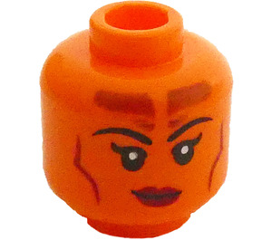 LEGO Orange Tiefling Sorcerer Female Head (Safety Stud) (3274)