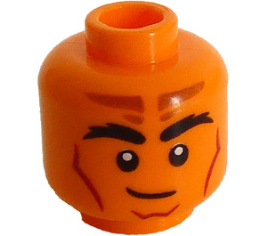 LEGO Orange Tiefling Sorcerer Male Head (Safety Stud) (3274)