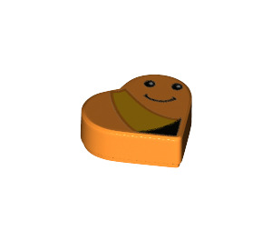 LEGO Orange Fliese 1 x 1 Herz mit Smiley Gesicht (39739 / 72222)