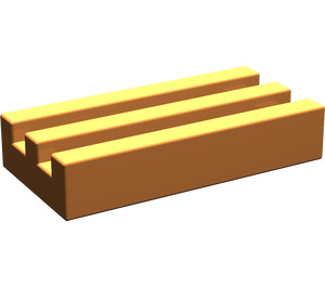 LEGO Orange Fliese 1 x 2 Gitter (ohne Bottom Groove)