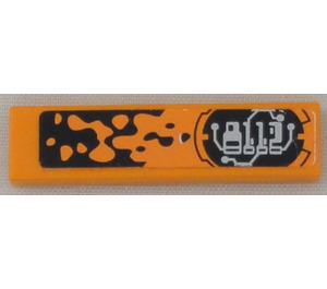 LEGO Oranje Tegel 1 x 4 met 8112 in a Circuitry font Sticker (2431)