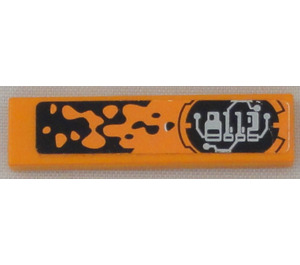 LEGO Orange Tile 1 x 4 with 8112 in a Circuitry font Sticker (2431)