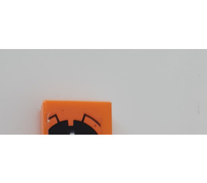 LEGO Orange Tuile 1 x 4 avec Noir et Argent Skull Autocollant (2431)