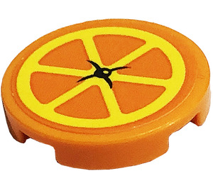 LEGO Orange Tile 2 x 2 Round with Triangles, Button Sticker with Bottom Stud Holder (14769)
