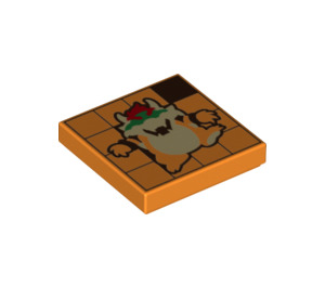 LEGO Orange Tile 2 x 2 with Bowser with Groove (3068 / 79886)
