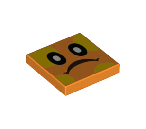 LEGO Orange Fliese 2 x 2 mit Bramball Gesicht mit Nut (76890 / 102200)