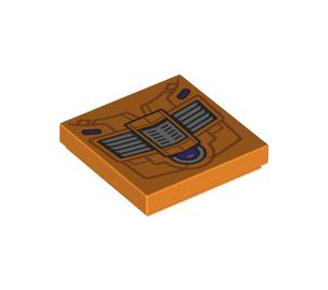 LEGO Orange Tuile 2 x 2 avec Fusée Mech Chest Vent avec rainure (3068 / 101681)