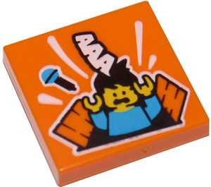 LEGO Orange Tuile 2 x 2 avec Singer falling dans Trap Porte avec rainure (3068)