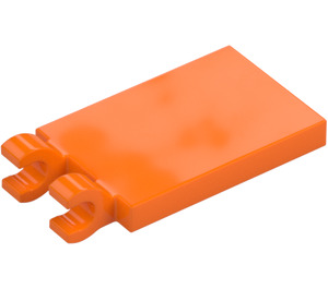 LEGO orange Flise 2 x 3 med Vandret Clips (Tykt åbent 'O' klip) (30350 / 65886)