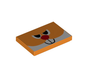 LEGO Oransje Tile 2 x 3 med Waddlewing Ansikt (26603 / 94707)