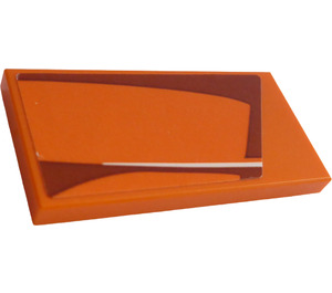 LEGO Orange Tile 2 x 4 with Right Door Decoration Sticker (87079)