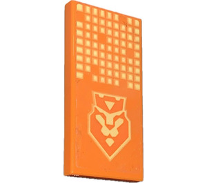 LEGO Orange Tile 2 x 4 with Yellow Squares and Lion King Head Sticker (87079)
