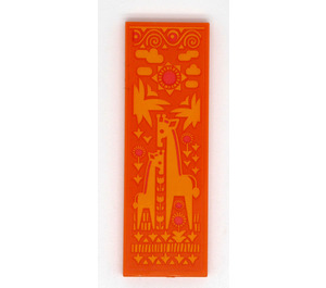 LEGO Orange Fliese 2 x 6 mit Decorative Panel mit Giraffes Aufkleber (69729)
