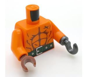 LEGO Orange Torso Bare Brust mit Muscles mit Links Haken (973)