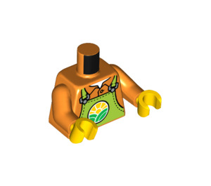 LEGO Orange Torso Shirt mit Lime Bib Overalls mit City Farm Logo (973 / 76382)