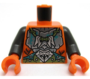 LEGO Orange Torso mit Silber und Kupfer Schlange Breastplate (973 / 76382)