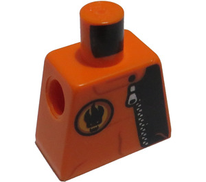 LEGO Orange Torso ohne Arme mit Augen im Feuer und Zipper Deko (973)