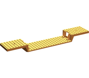 LEGO Orange Zug Base 6 x 34 Split-Level mit unteren Rohren und 1 Loch an jedem Ende (2972)