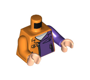 LEGO Naranja Two-Cara's Henchman Torso con Dark Morado Izquierda Brazo (973 / 76382)