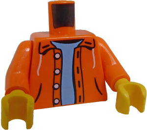 LEGO Orange Unbuttoned Jacket Torso With Blue Undershirt (76382)