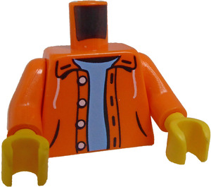 LEGO Orange Unbuttoned Jacke Torso mit Blau Undershirt (973 / 76382)