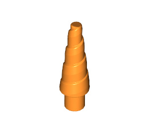 LEGO Orange Unicorn Horn with Spiral (34078 / 89522)