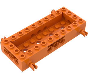 LEGO orange Vogn Bund 4 x 10 x 1.3 med Side Pins (30643)