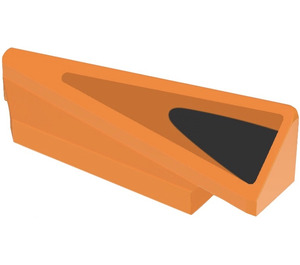 LEGO Orange Wedge 1 x 5 Spoiler Left with Black Shape Sticker (3388)