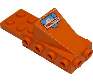 LEGO Orange Keil 2 x 3 mit Backstein 2 x 4 Seitenbolzen und Platte 2 x 2 mit Arctic Logo Aufkleber (2336)