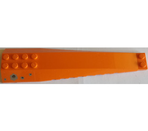 LEGO Orange Wedge 4 x 16 Triple Curved with Bullet Holes on Right Side Sticker (45301)