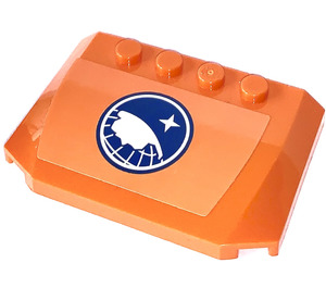 LEGO Orange Wedge 4 x 6 Curved with Arctic Explorer Logo Sticker (52031)