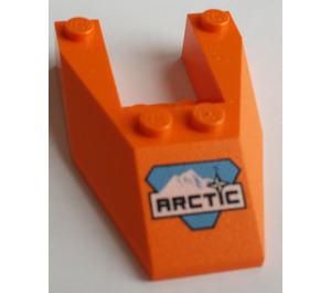 LEGO Orange Wedge 6 x 4 Cutout with Arctic Logo without Stud Notches (6153)