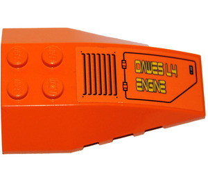 LEGO Orange Wedge 6 x 4 Triple Curved with Air Intake and 'DAWES L4 ENGINE' Left Sticker (43712)