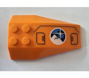 LEGO Orange Wedge 6 x 4 Triple Curved with Arctic Explorer Logo (Model Left) Sticker (43712)