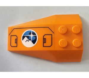 LEGO Orange Wedge 6 x 4 Triple Curved with Arctic Explorer Logo (Model Right) Sticker (43712)