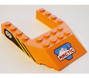 LEGO Orange Keil 6 x 8 mit Ausschnitt mit Arktis Logo und 69 Aufkleber (32084)