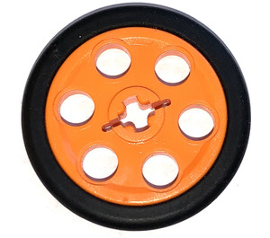 LEGO Orange Wedge Belt Wheel with Tire for Wedge-Belt Wheel/Pulley