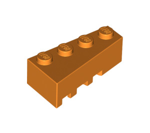 LEGO Oranje Wig Steen 2 x 4 Rechtsaf (41767)