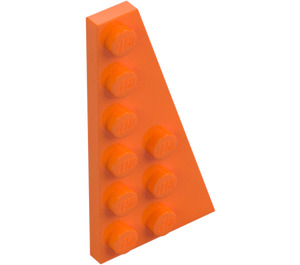 LEGO Oranje Wig Plaat 3 x 6 Vleugel Rechts (54383)