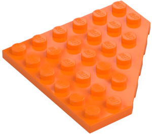 LEGO Oranje Wig Plaat 6 x 6 Hoek (6106)