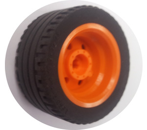 LEGO Orange Wheel Rim Ø30 x 20 with No Pinholes, with Reinforced Rim with Tire, Low Profile, Wide Ø43.2 X 22 ZR