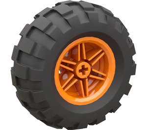 LEGO Orange Wheel Rim Ø30 x 20 with No Pinholes, with Reinforced Rim with Tyre Balloon Wide Ø56 X 26