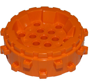 LEGO Oranje Wiel met spike Ø62 (64711)