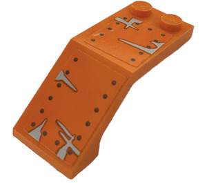 LEGO orange Forrude 2 x 5 x 1.3 med Rivets og Sølv Smudges Klistermærke (6070)