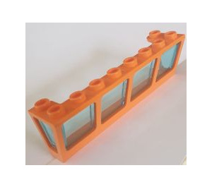 LEGO Orange Windscreen 2 x 8 x 2 Inverted with Transparent Light Blue Glass