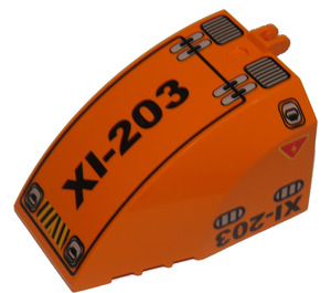 LEGO Orange Windscreen 6 x 8 x 4 with Hinge with "XI-203" (42602)