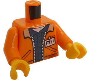 LEGO Oranje Zipper Jasje Torso met Mining logo op Terug (973 / 76382)