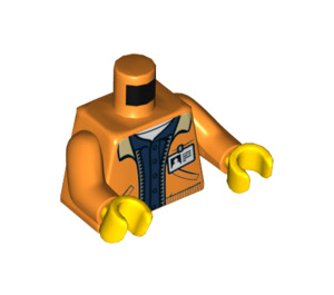 LEGO Orange Zipper Jacket Torse avec Mining logo sur Retour (973 / 76382)