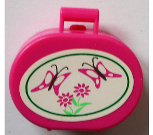 LEGO Oval Case with Handle with flowers and butterflies Sticker (6203)