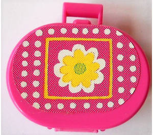 LEGO Oval Case with Handle with Yellow Flower Sticker (6203)